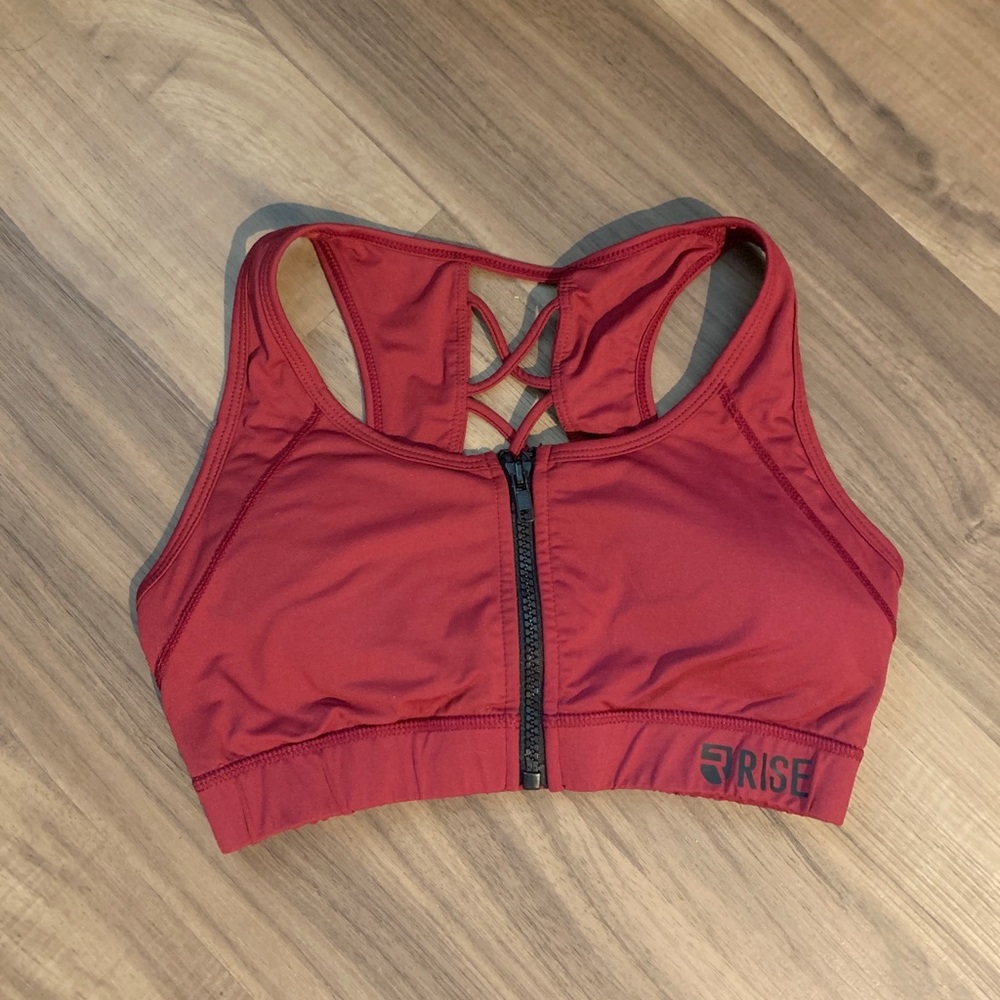 Rise red sports bra